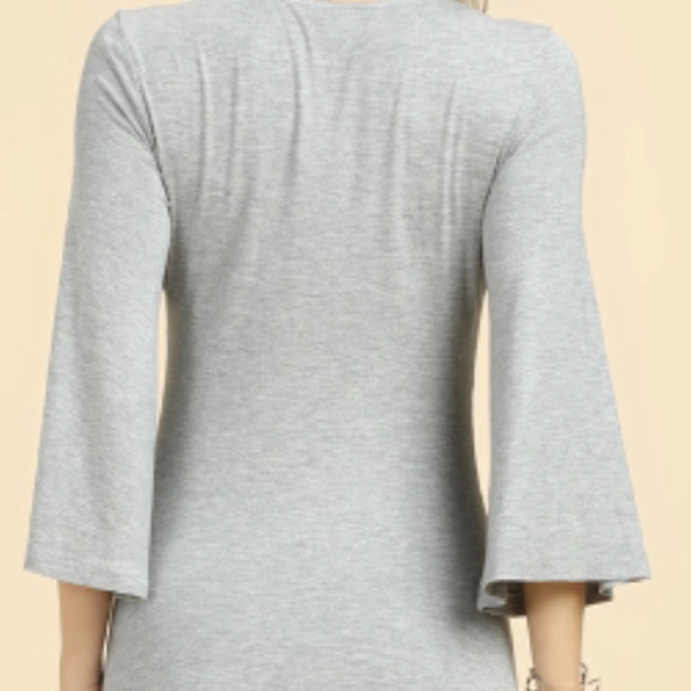 Heather Grey Knot-Detail Maxi, Elbow Sleeve - Picture 6 of 7